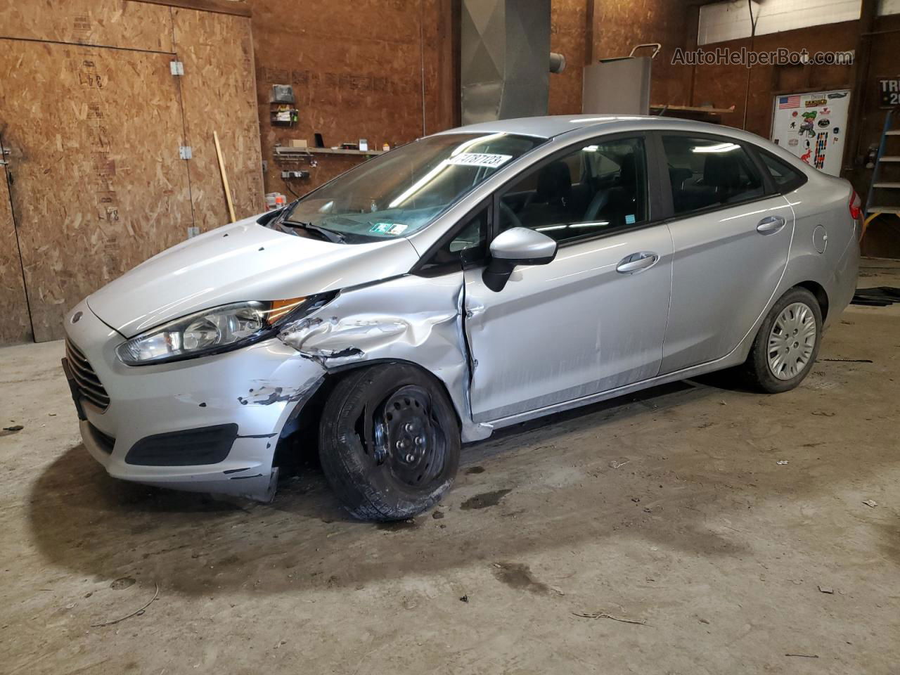 2017 Ford Fiesta S Silver vin: 3FADP4AJ6HM117561