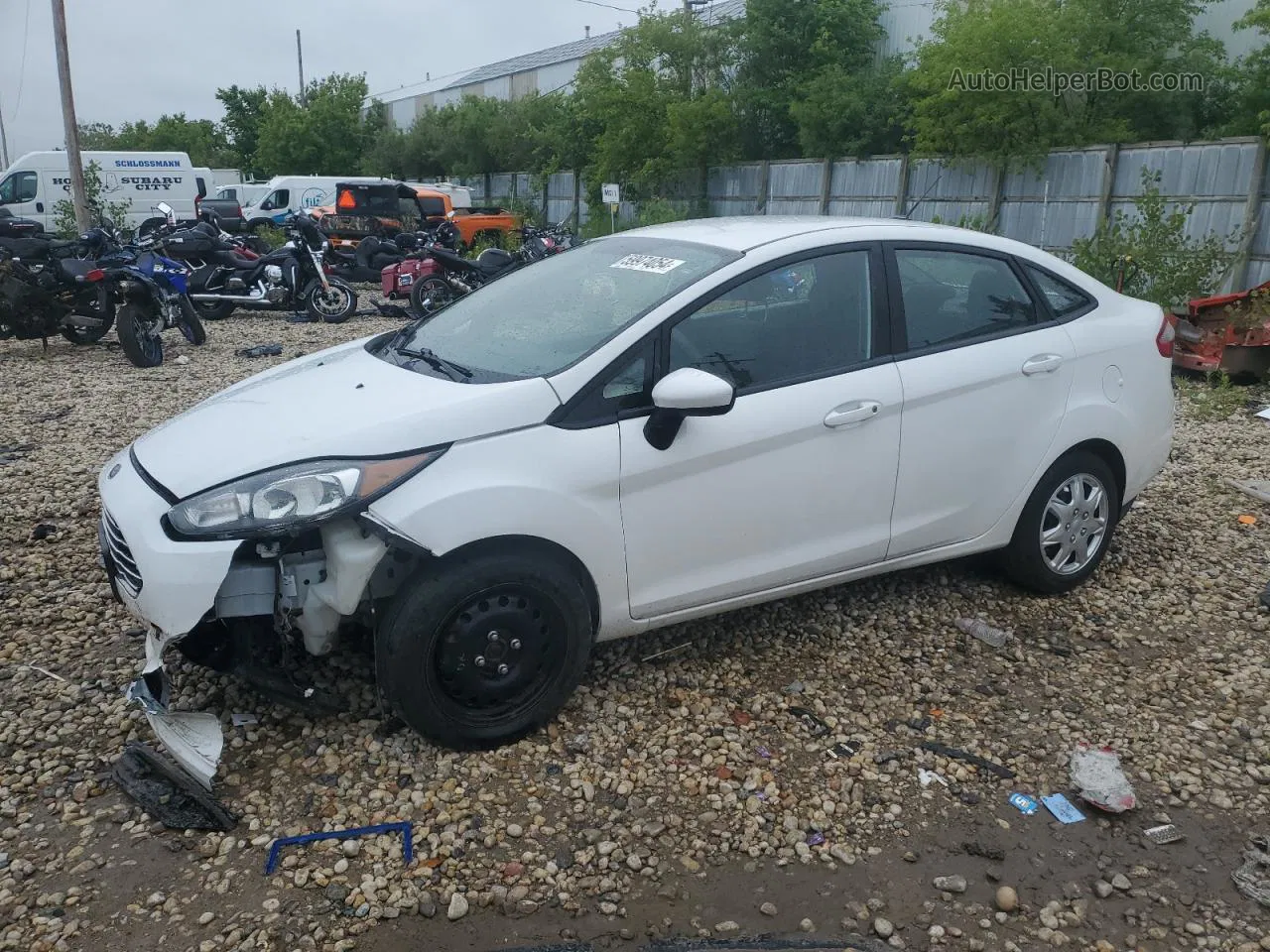 2019 Ford Fiesta S White vin: 3FADP4AJ9KM119389