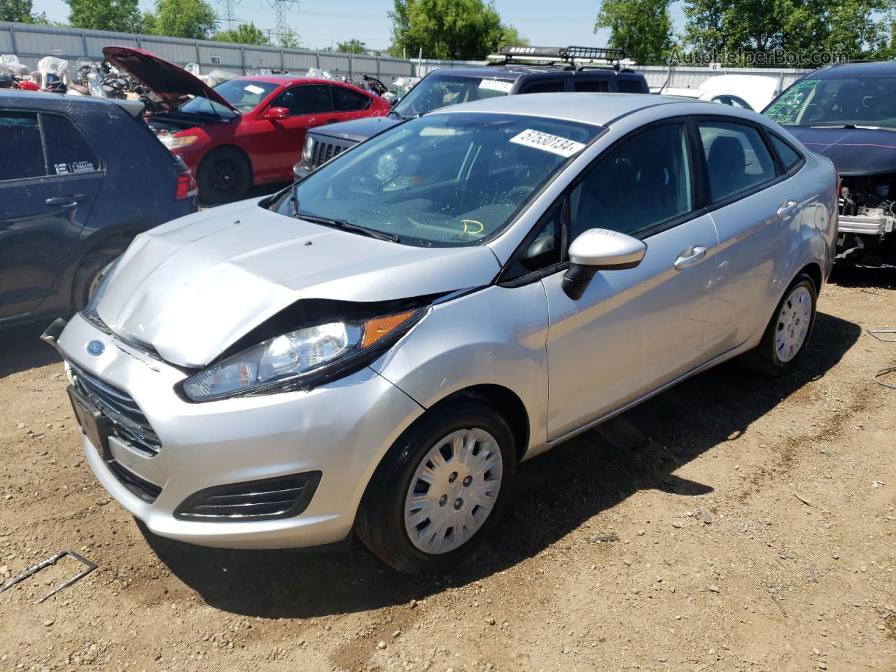 2017 Ford Fiesta S Silver vin: 3FADP4AJXHM109494