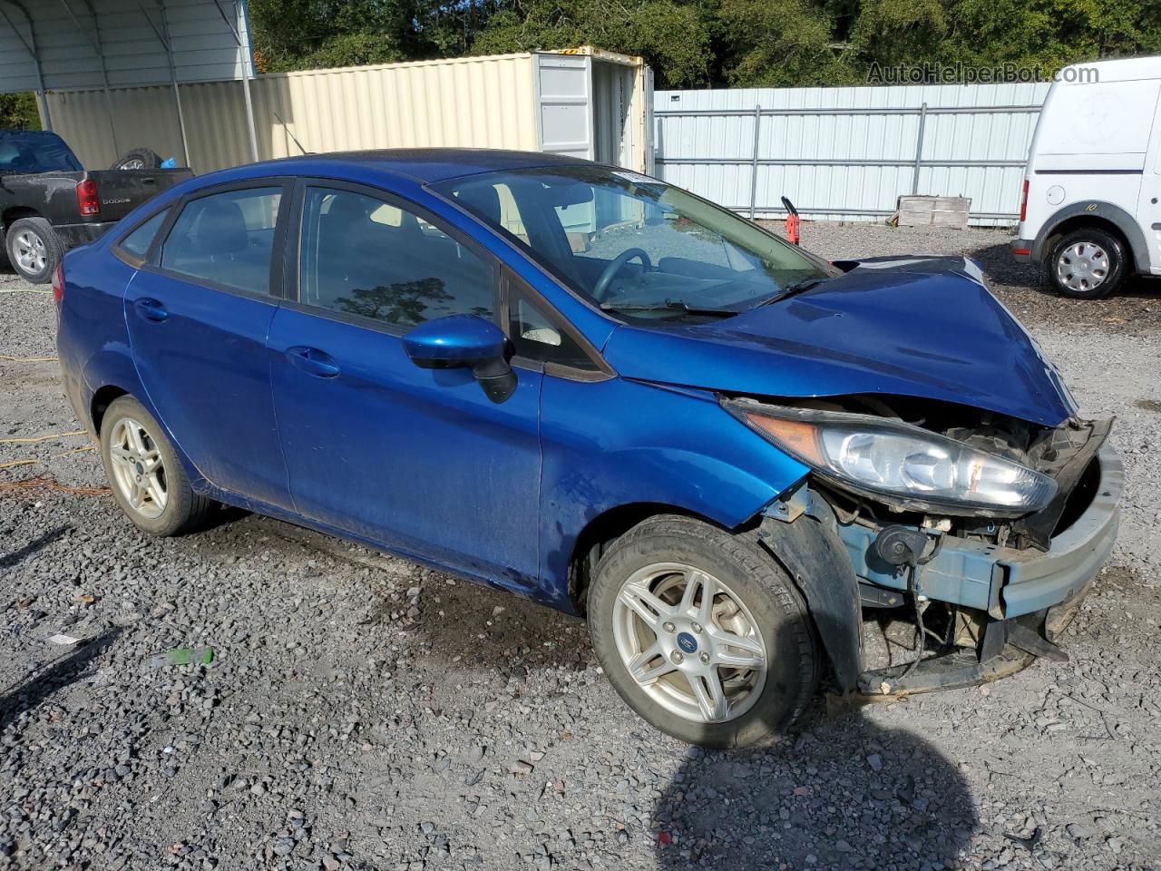 2019 Ford Fiesta Se Blue vin: 3FADP4BJ0KM117514