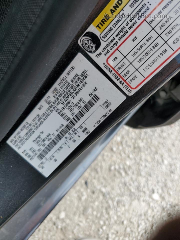 2019 Ford Fiesta Se Gray vin: 3FADP4BJ0KM165661