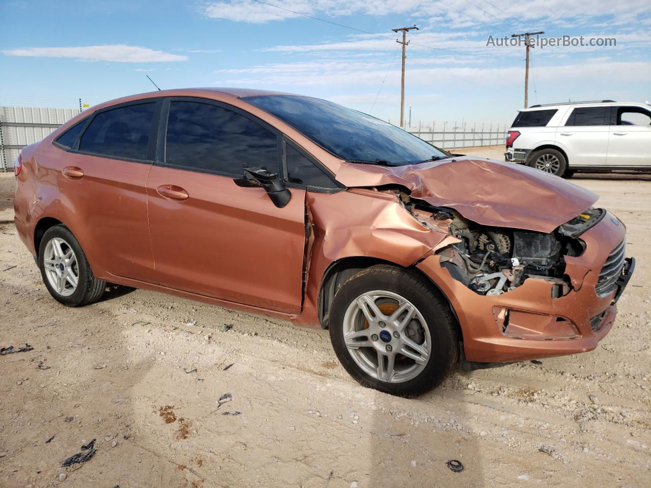 2017 Ford Fiesta Se Orange vin: 3FADP4BJ1HM115229