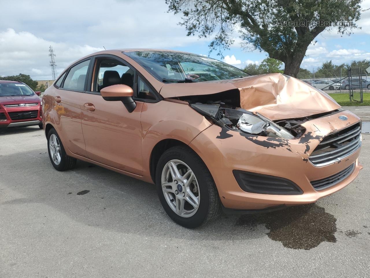 2017 Ford Fiesta Se Orange vin: 3FADP4BJ5HM137198