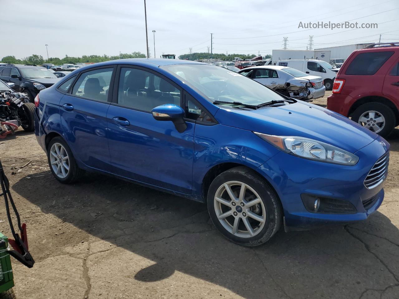 2019 Ford Fiesta Se Синий vin: 3FADP4BJ5KM162741