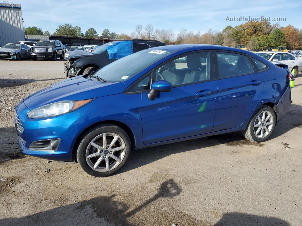 2019 Ford Fiesta Se Синий vin: 3FADP4BJ7KM140255