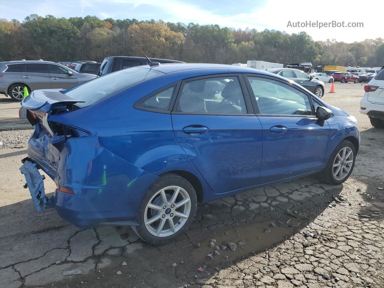 2019 Ford Fiesta Se Синий vin: 3FADP4BJ7KM140255