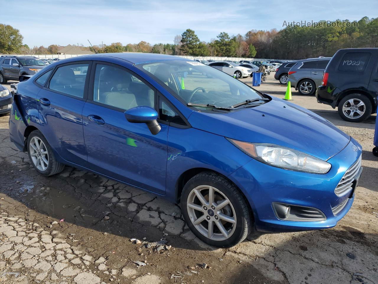 2019 Ford Fiesta Se Синий vin: 3FADP4BJ7KM140255