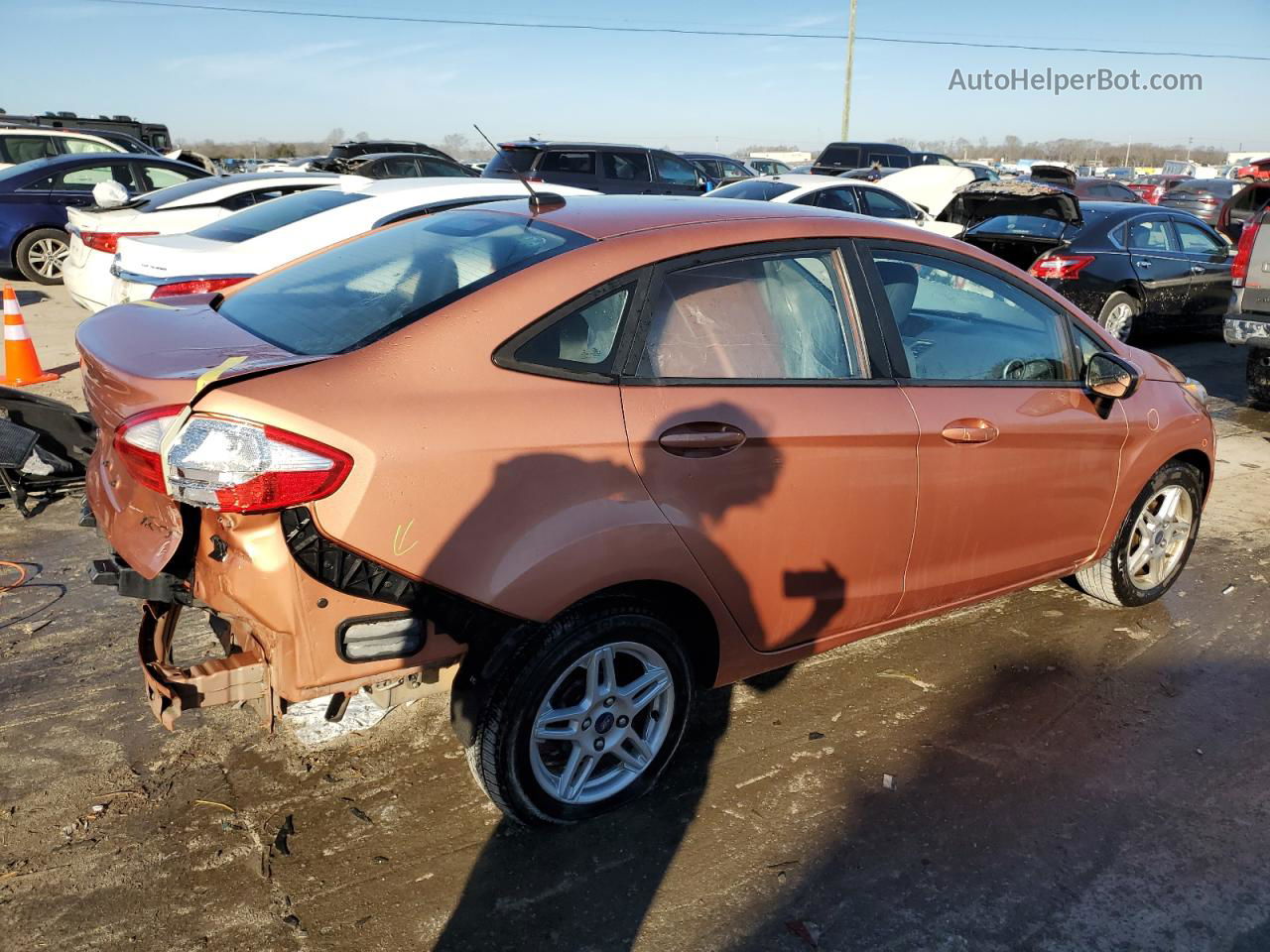 2017 Ford Fiesta Se Orange vin: 3FADP4BJ8HM135879