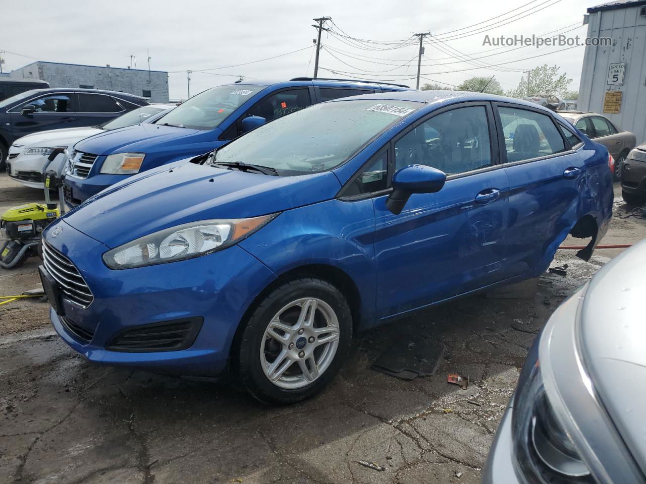 2019 Ford Fiesta Se Blue vin: 3FADP4BJXKM165179