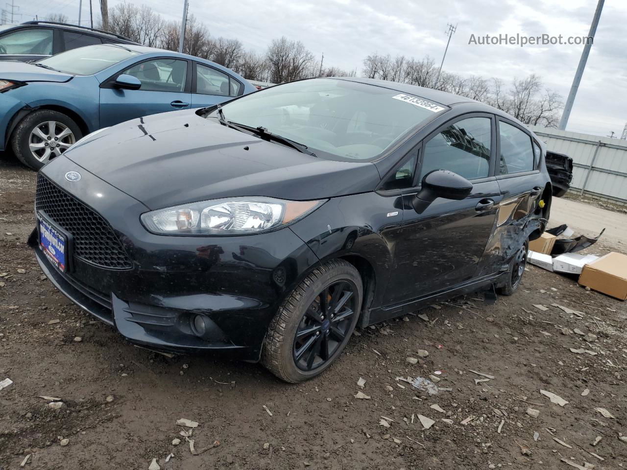 2019 Ford Fiesta St Черный vin: 3FADP4DJ5KM157844