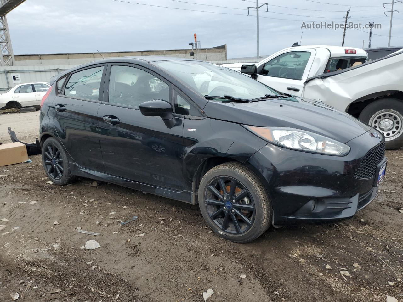 2019 Ford Fiesta St Черный vin: 3FADP4DJ5KM157844