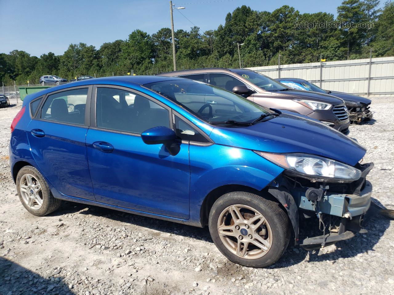 2019 Ford Fiesta Se Синий vin: 3FADP4EJ0KM155319