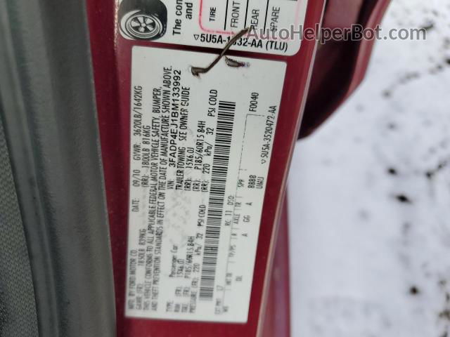 2011 Ford Fiesta Se Maroon vin: 3FADP4EJ1BM133992