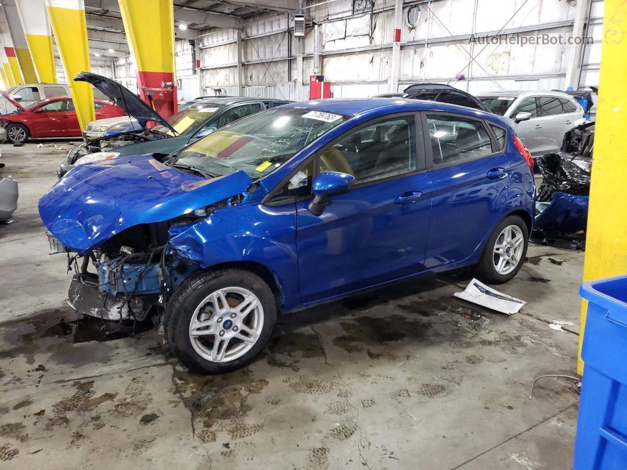 2019 Ford Fiesta Se Синий vin: 3FADP4EJ1KM105125