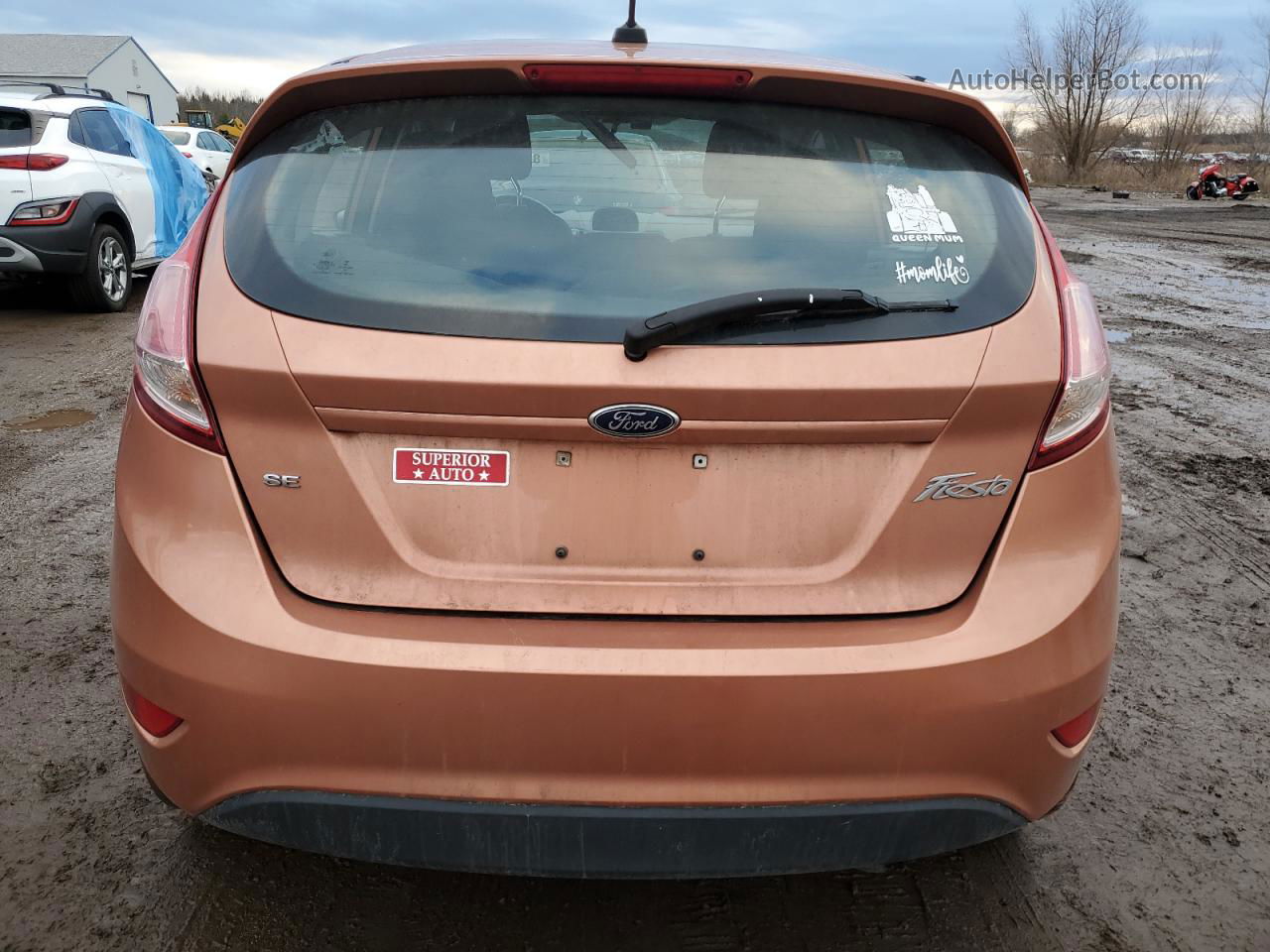 2017 Ford Fiesta Se Orange vin: 3FADP4EJ4HM110148