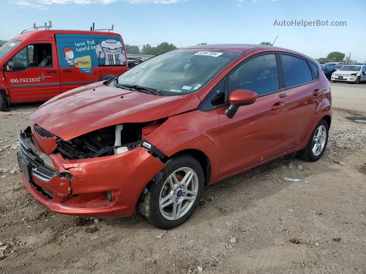 2019 Ford Fiesta Se Orange vin: 3FADP4EJ5KM163500