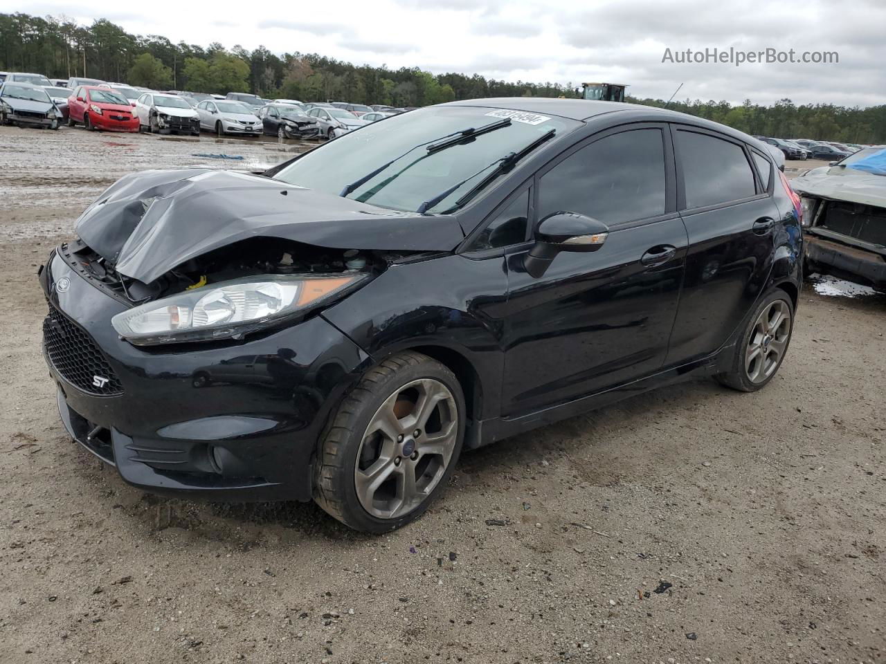 2017 Ford Fiesta St Черный vin: 3FADP4GX1HM150222