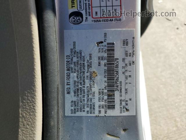 2006 Ford Fusion S Серебряный vin: 3FAFP06Z56R186578