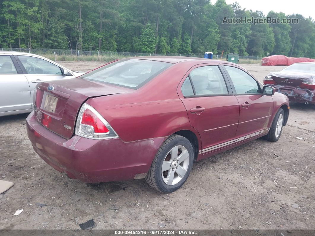 2006 Ford Fusion Se Maroon vin: 3FAFP07116R132512