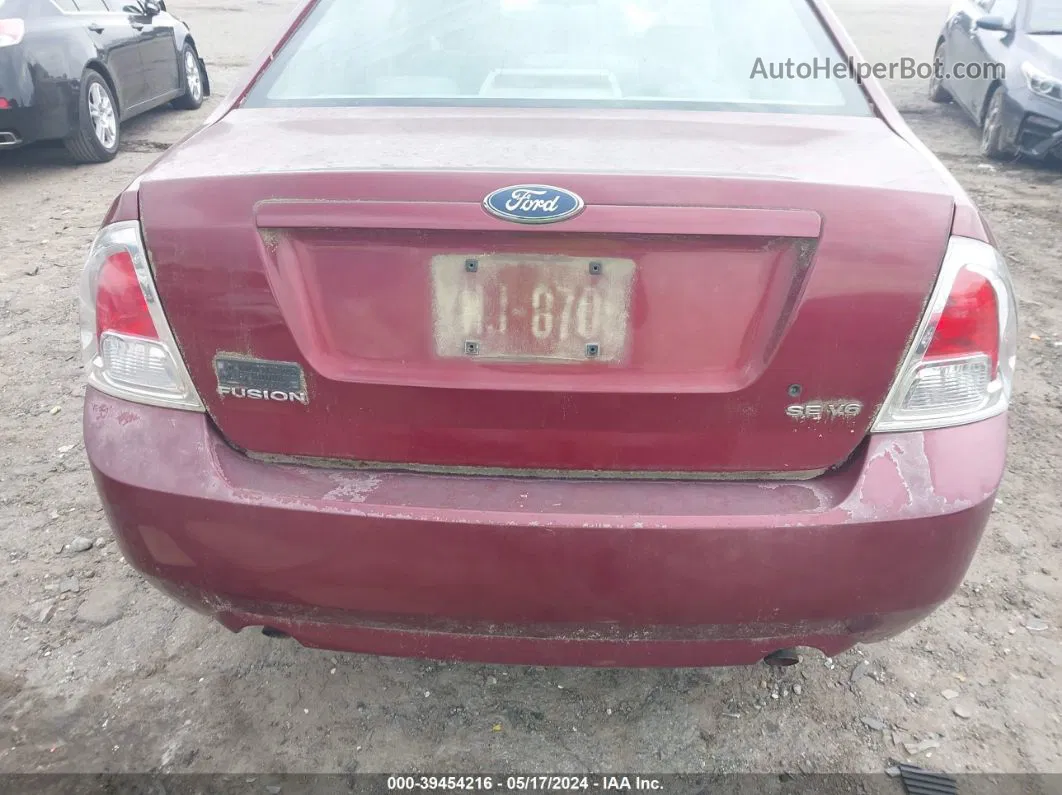 2006 Ford Fusion Se Maroon vin: 3FAFP07116R132512