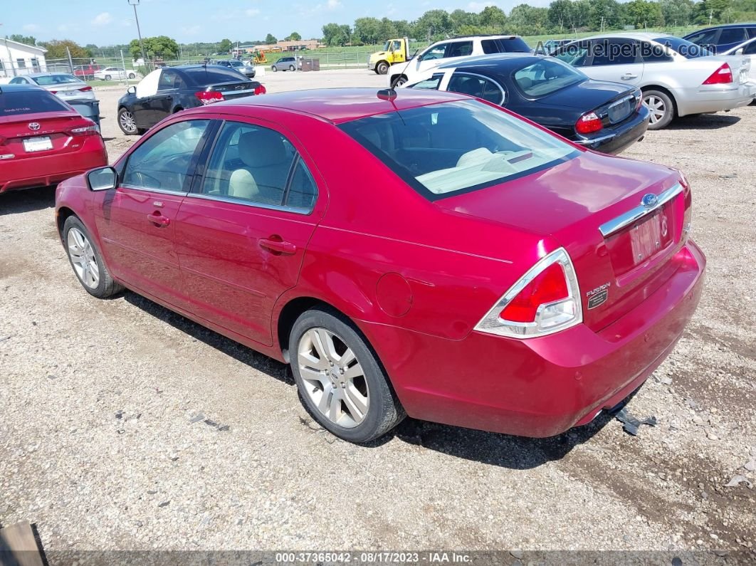 2008 Ford Fusion Sel Red vin: 3FAHP021X8R259617