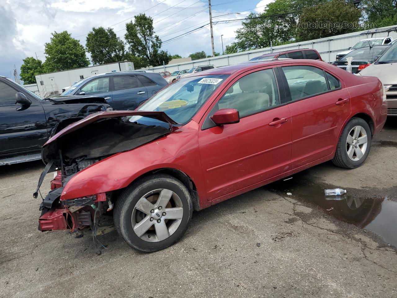 2008 Ford Fusion Se Red vin: 3FAHP07Z08R196283