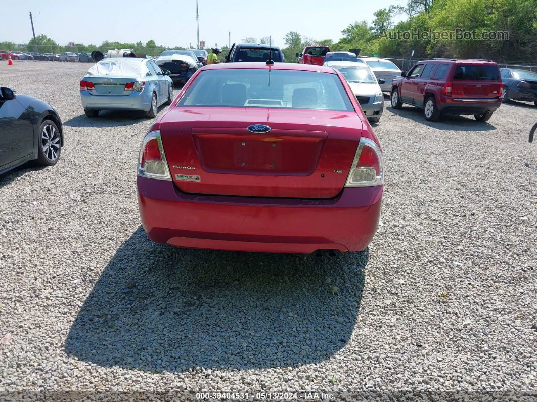 2008 Ford Fusion Se Red vin: 3FAHP07Z78R186298