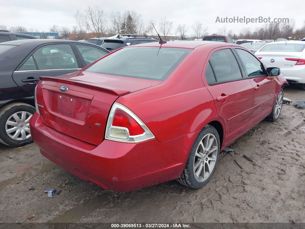 2008 Ford Fusion Se Red vin: 3FAHP07ZX8R218256