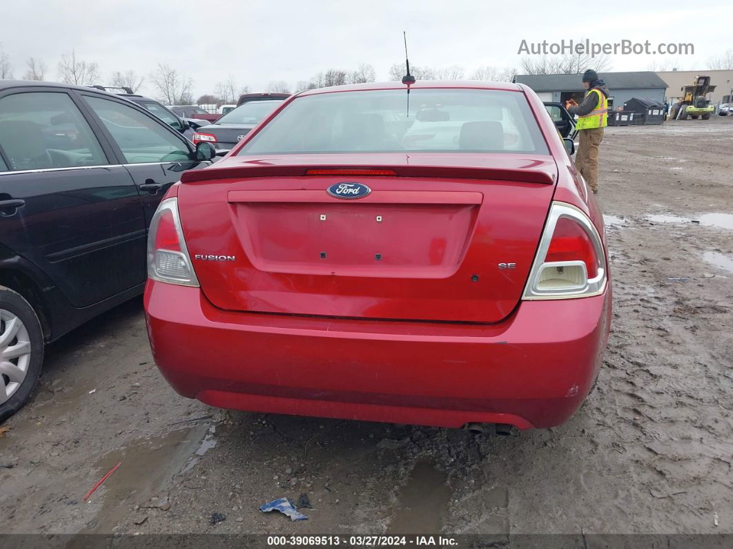 2008 Ford Fusion Se Red vin: 3FAHP07ZX8R218256