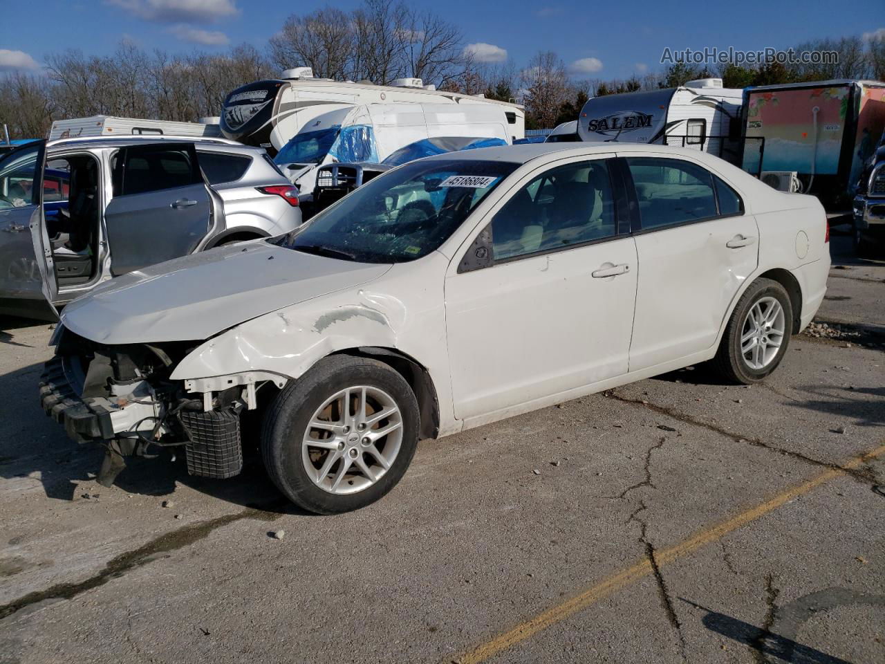 2012 Ford Fusion S White vin: 3FAHP0GA1CR444835