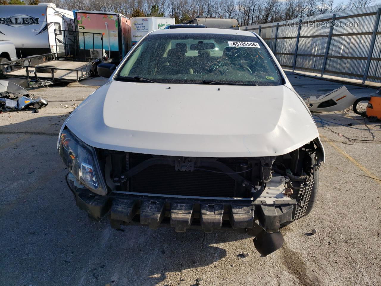 2012 Ford Fusion S White vin: 3FAHP0GA1CR444835