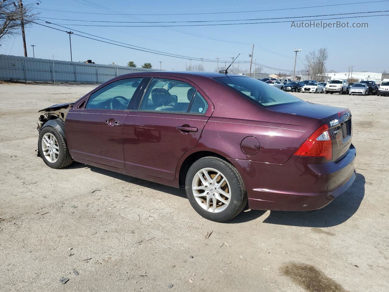 2012 Ford Fusion S Burgundy vin: 3FAHP0GA5CR410994