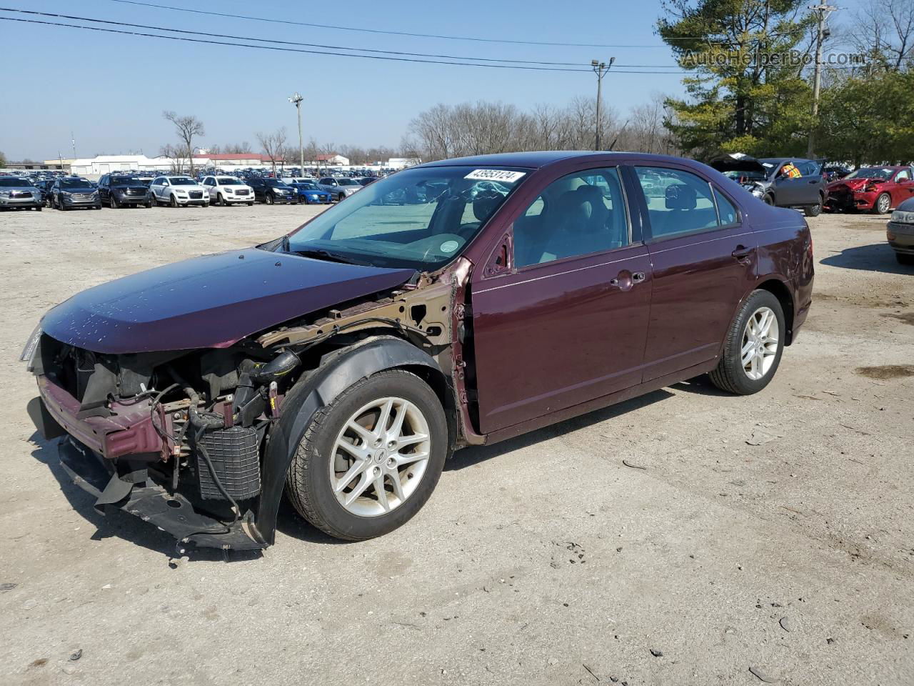 2012 Ford Fusion S Burgundy vin: 3FAHP0GA5CR410994