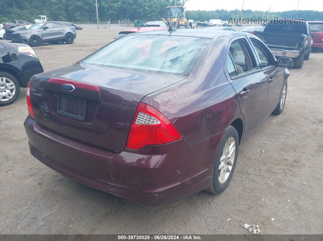 2012 Ford Fusion S Темно-бордовый vin: 3FAHP0GA8CR319329