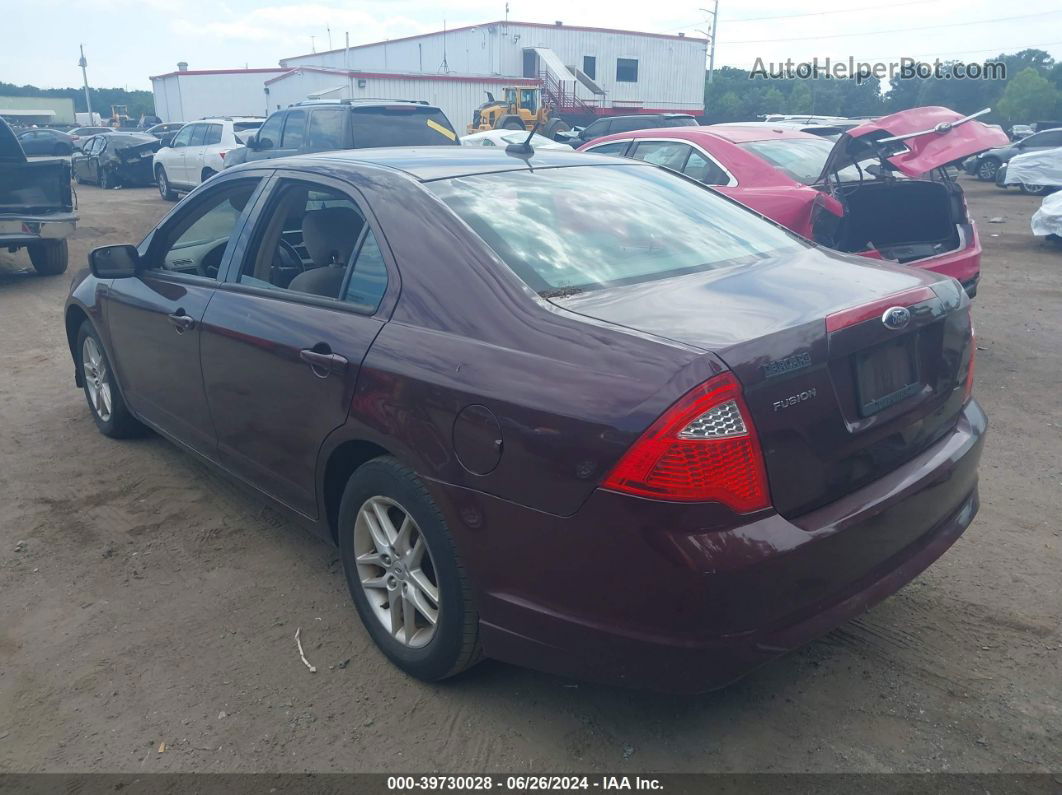 2012 Ford Fusion S Темно-бордовый vin: 3FAHP0GA8CR319329