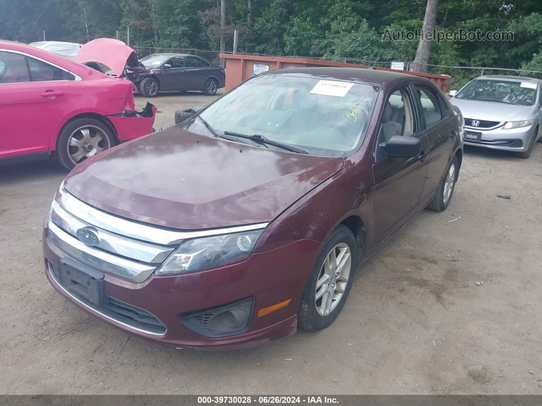 2012 Ford Fusion S Maroon vin: 3FAHP0GA8CR319329