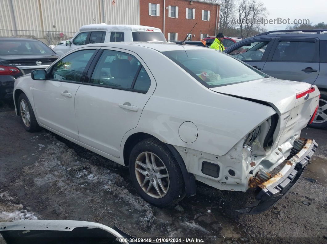 2012 Ford Fusion S White vin: 3FAHP0GA8CR404056