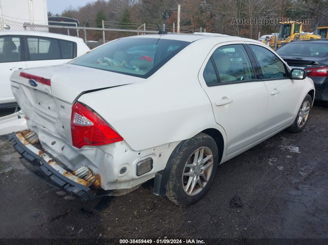 2012 Ford Fusion S White vin: 3FAHP0GA8CR404056