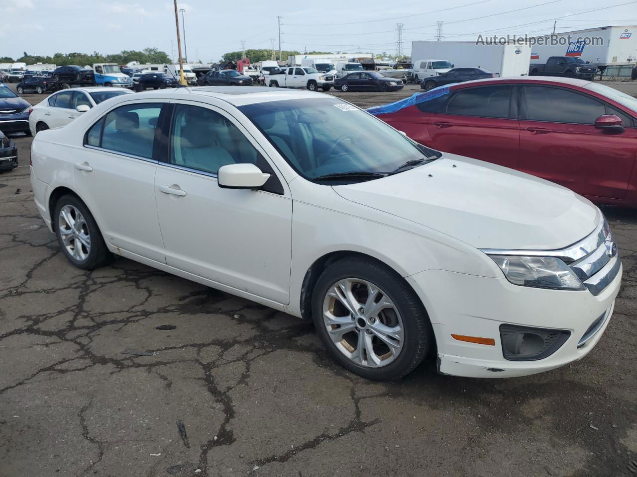 2012 Ford Fusion Se White vin: 3FAHP0HA1CR326637