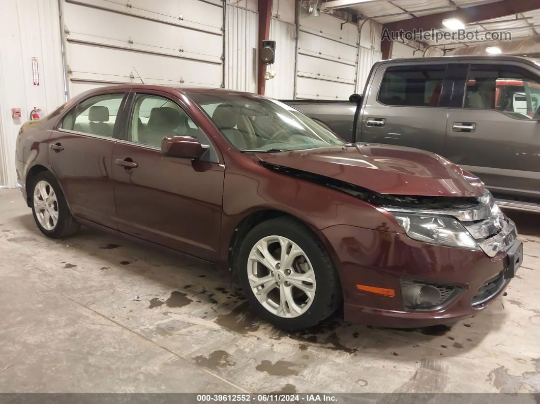 2012 Ford Fusion Se Maroon vin: 3FAHP0HA1CR339114