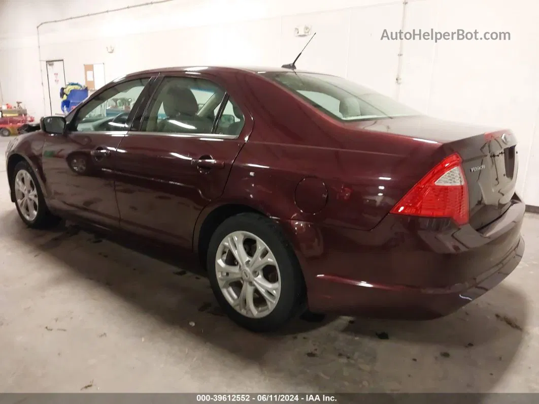 2012 Ford Fusion Se Maroon vin: 3FAHP0HA1CR339114