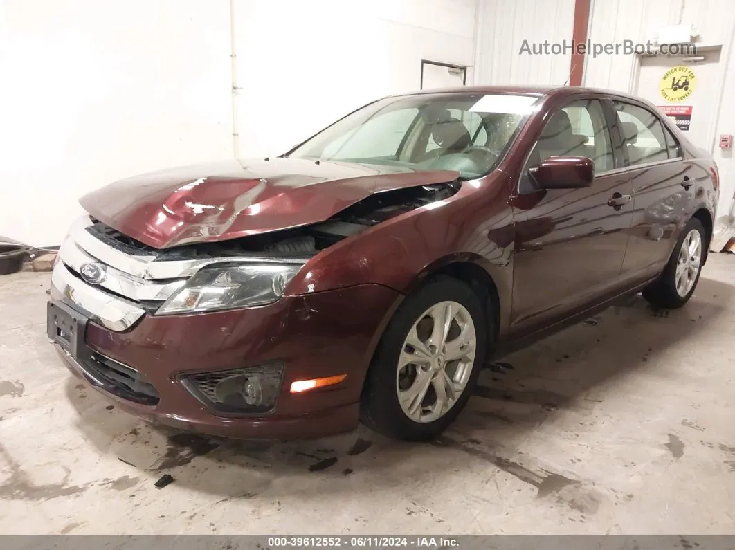 2012 Ford Fusion Se Maroon vin: 3FAHP0HA1CR339114