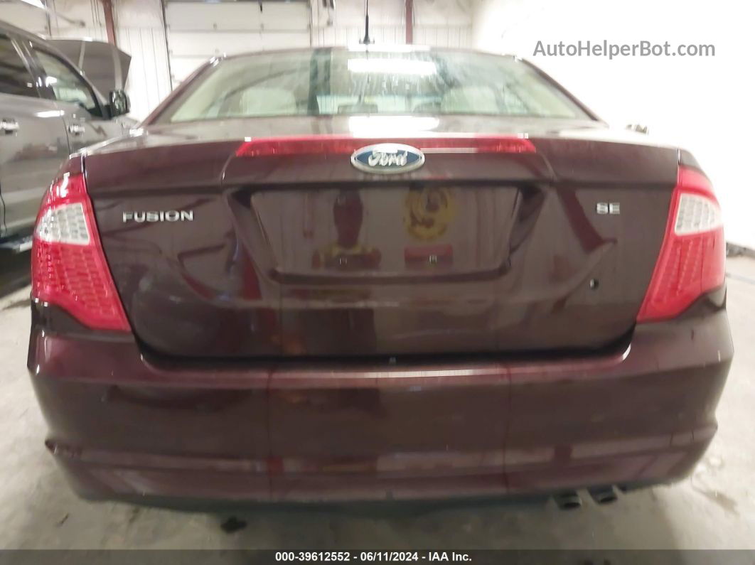 2012 Ford Fusion Se Maroon vin: 3FAHP0HA1CR339114