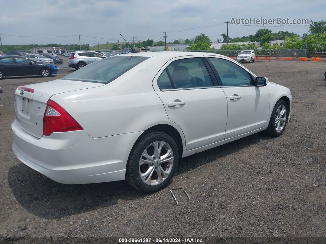 2012 Ford Fusion Se White vin: 3FAHP0HA1CR417701