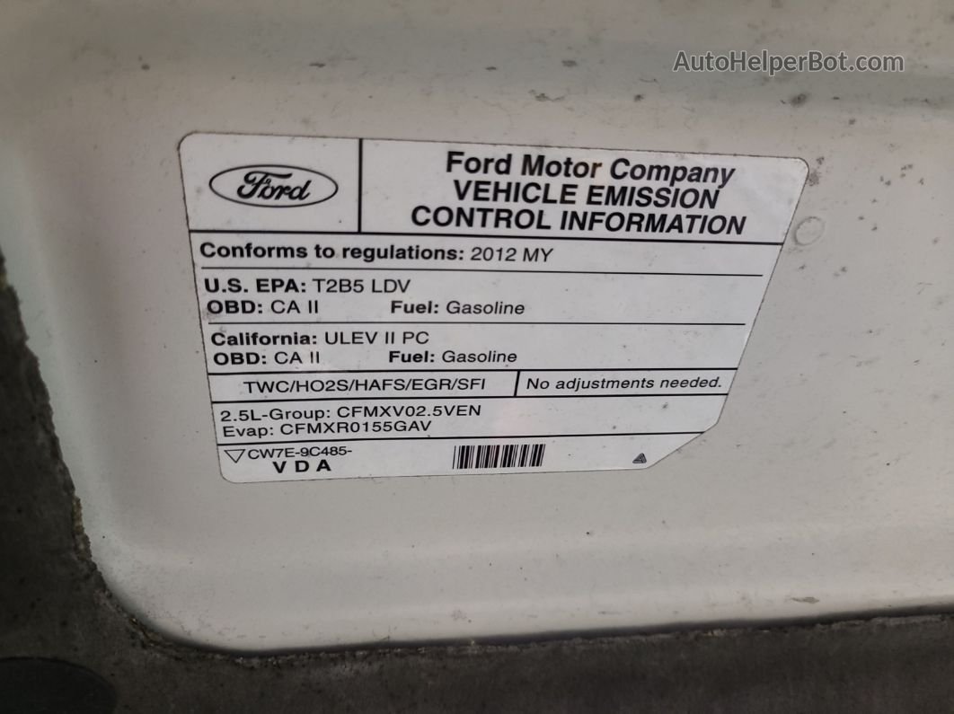 2012 Ford Fusion Se Unknown vin: 3FAHP0HA3CR233151
