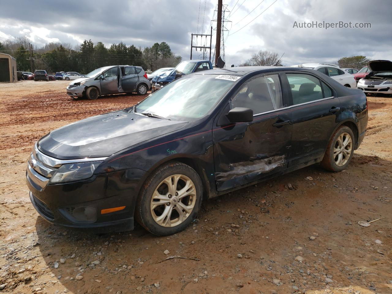 2012 Ford Fusion Se Black vin: 3FAHP0HA4CR164616