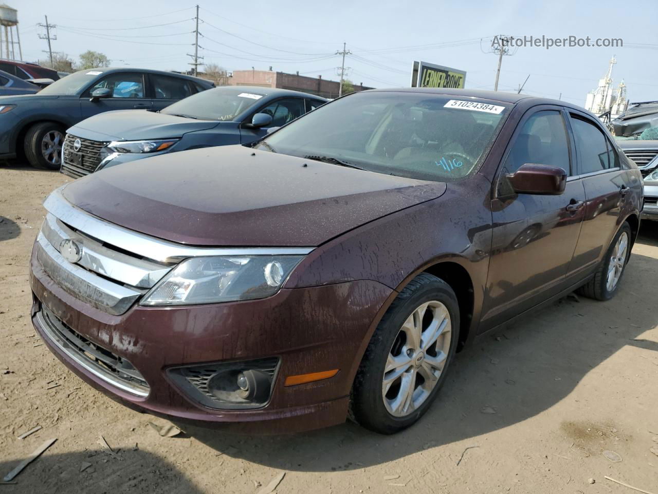 2012 Ford Fusion Se Burgundy vin: 3FAHP0HA4CR325627