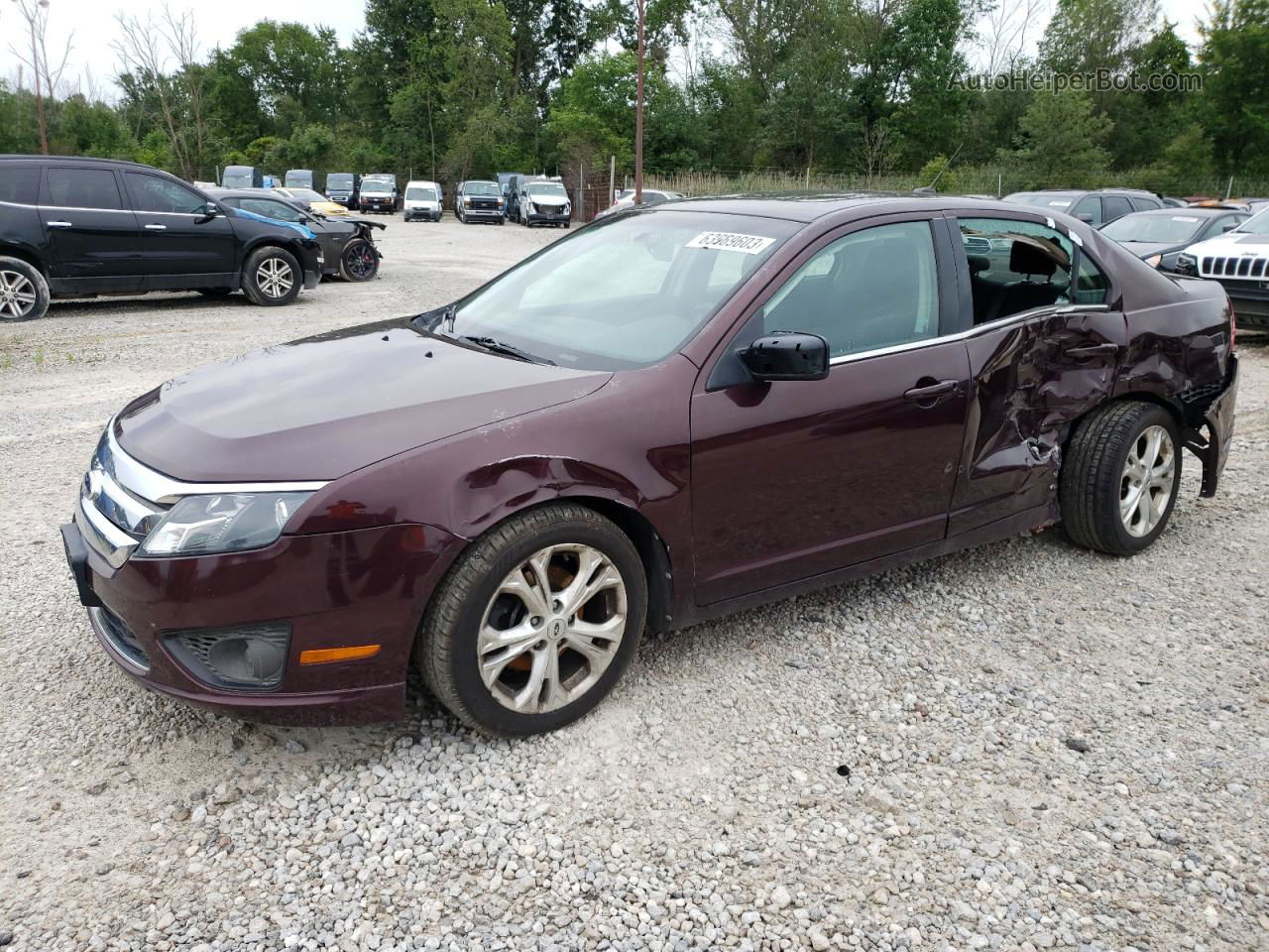 2012 Ford Fusion Se Burgundy vin: 3FAHP0HA4CR353668