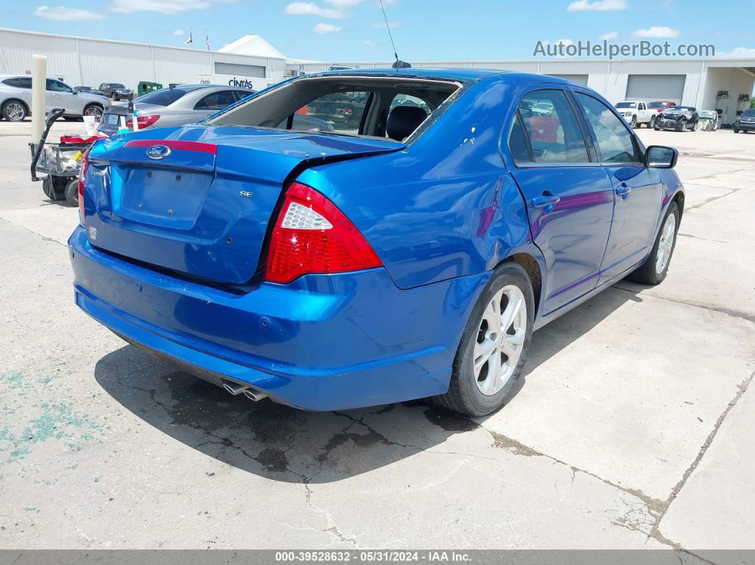 2012 Ford Fusion Se Blue vin: 3FAHP0HA4CR413707