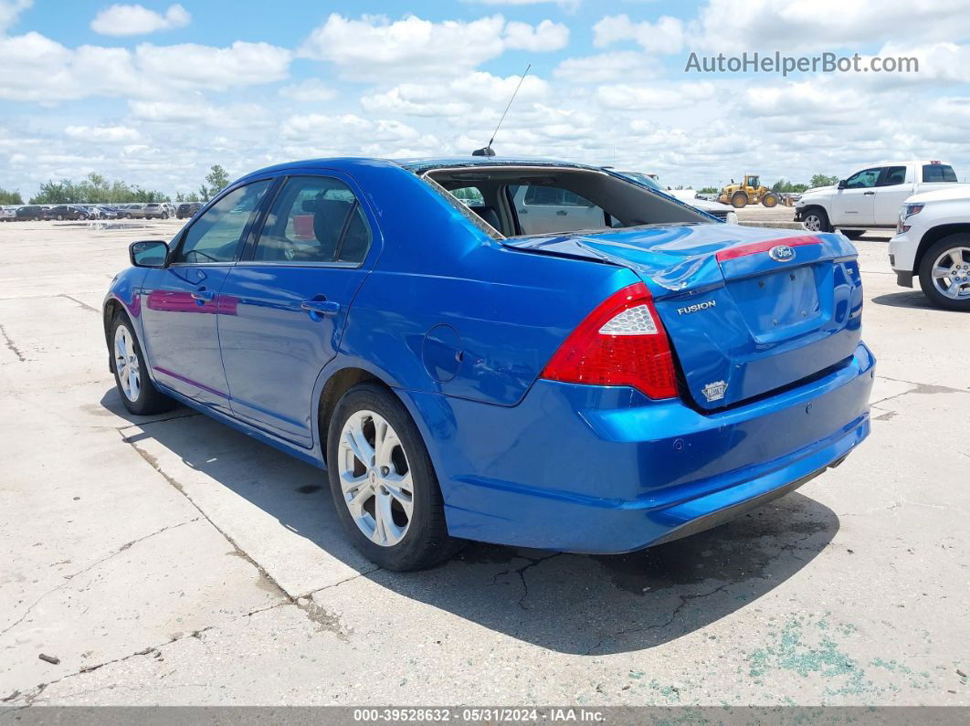 2012 Ford Fusion Se Blue vin: 3FAHP0HA4CR413707